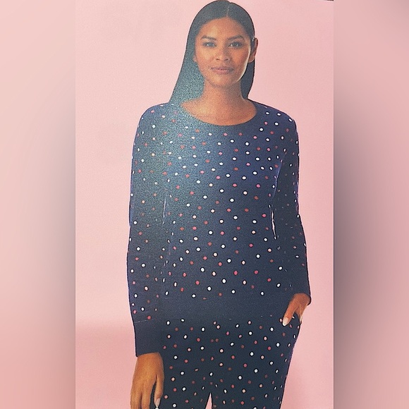 KATE SPADE New York Printed Long Sleeve Pajama Set - Picture 2 of 8